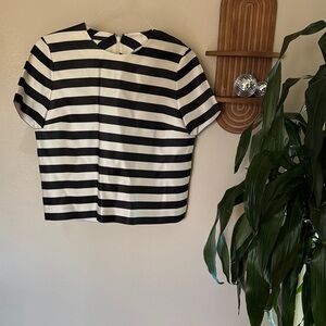 Mother of Pearl Monochrome Striped Top